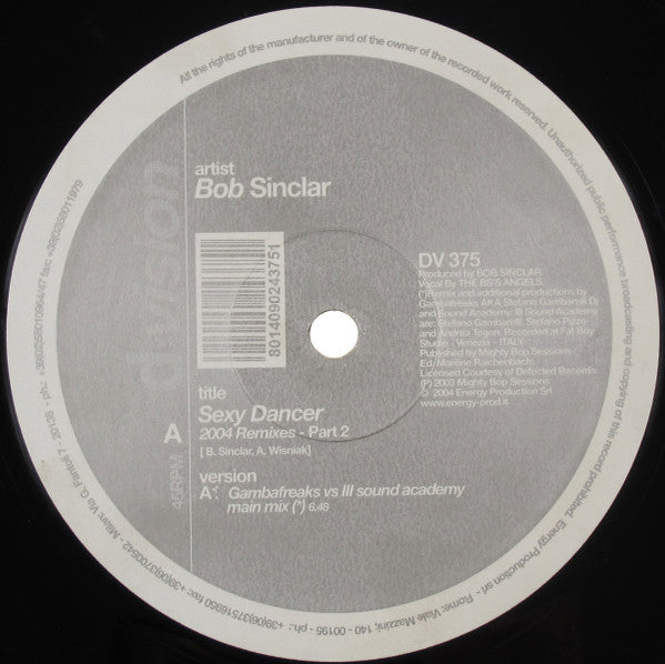 Bob Sinclar : Sexy Dancer (2004 Remixes Part 2) (12")