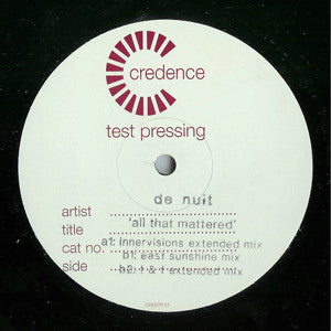 De Nuit : All That Mattered (12", TP)