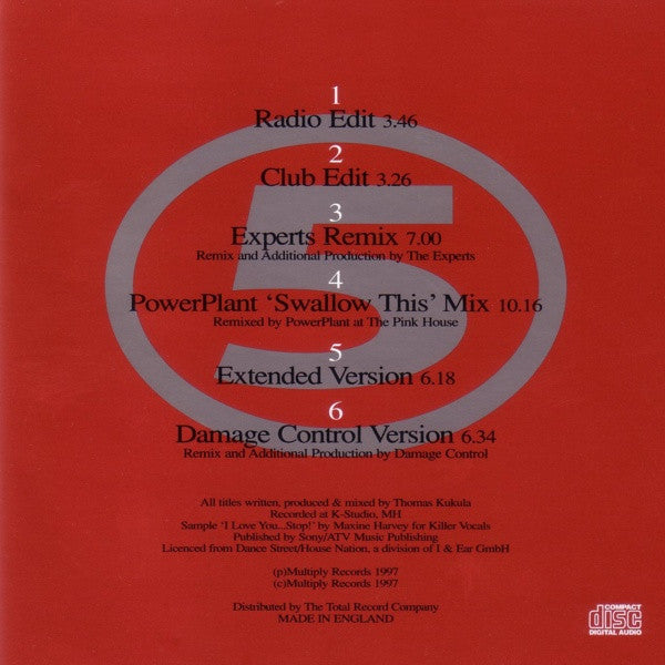 Red 5 : I Love You...Stop! (CD, Single)