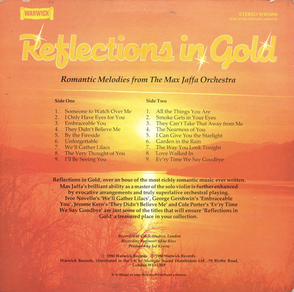 The Max Jaffa Orchestra : Reflections In Gold (LP, Album)
