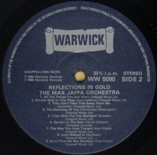 The Max Jaffa Orchestra : Reflections In Gold (LP, Album)