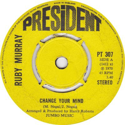 Ruby Murray : Change Your Mind / Absence Makes The Heart Grow Fonder (7", Single)