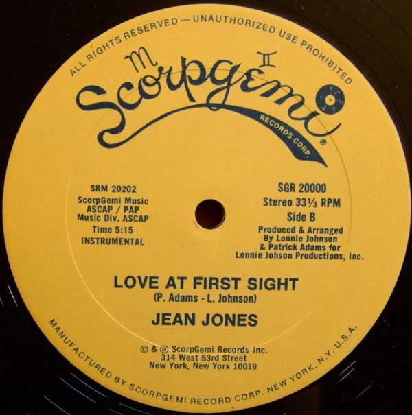 Jean Jones : Love At First Sight (12")