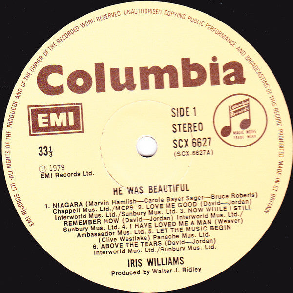 Iris Williams : He Was Beautiful (LP, Album)