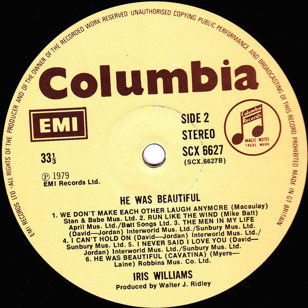 Iris Williams : He Was Beautiful (LP, Album)