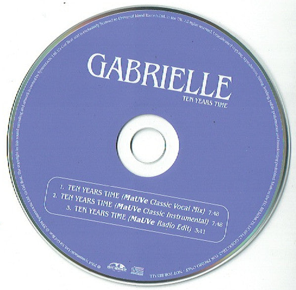 Gabrielle : Ten Years Time (MaUVe Remix) (CD, Single, Promo)