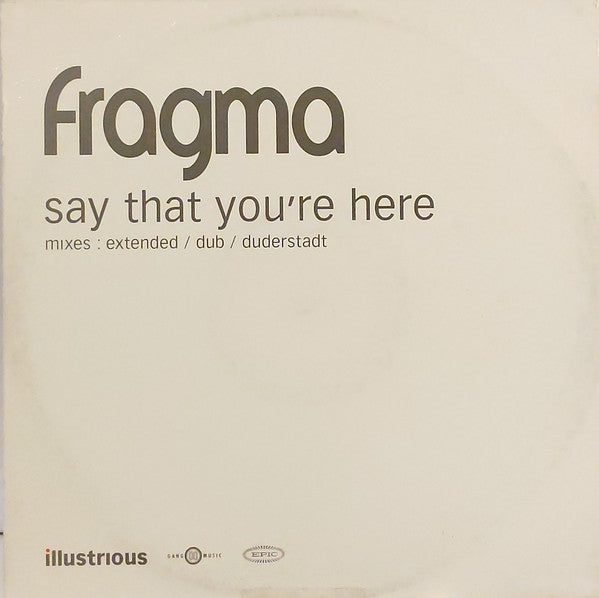 Fragma : Say That You're Here (12", Promo)