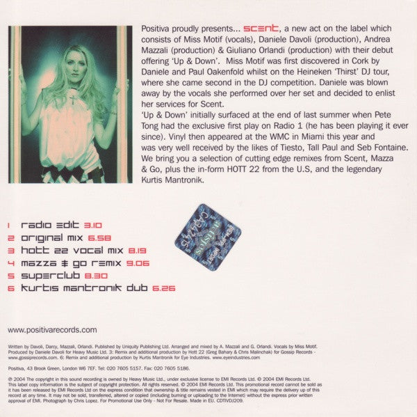 Scent : Up & Down (CD, Single, Promo)