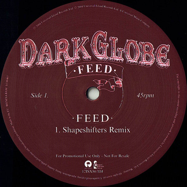Dark Globe : Feed (12", Single, Promo)