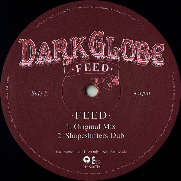 Dark Globe : Feed (12", Single, Promo)