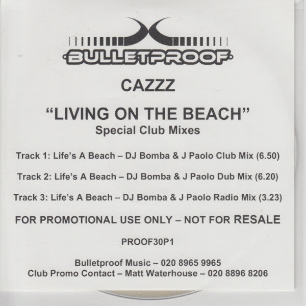 Cazzz : Living On The Beach (Special Club Mixes) (CD, Promo)