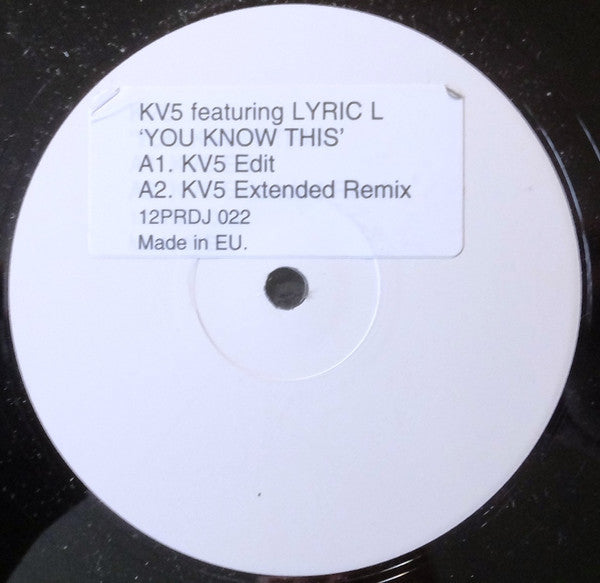 KV5 : You Know This (12", W/Lbl, Sti)