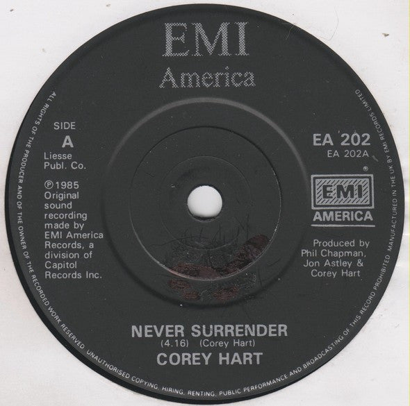 Corey Hart : Never Surrender (7", Single, Pos)