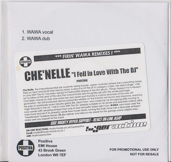 Che'Nelle : I Fell In Love With The DJ (Remixes) (CDr, Single, Promo)