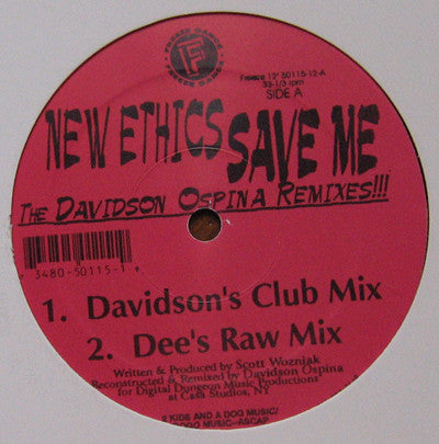 New Ethics : Save Me (The Davidson Ospina Remixes!!!) (12")