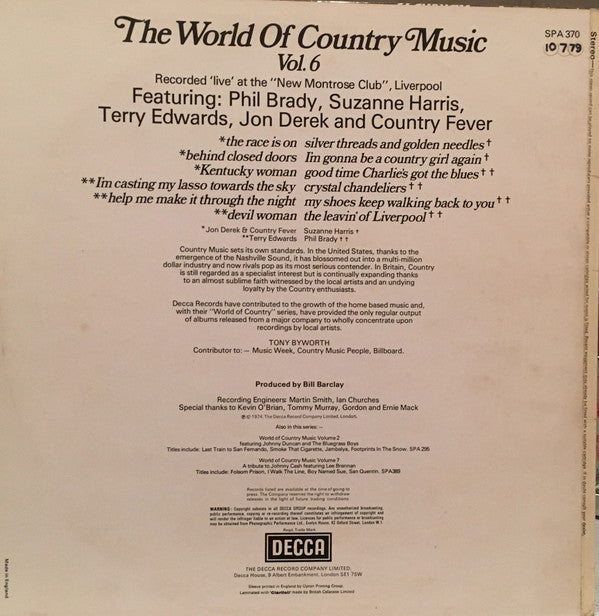 Various : The World Of Country Music Vol. 6 (LP, Album)