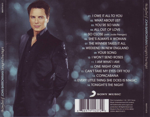 John Barrowman : Tonight's The Night: The Very Best Of (CD, Comp)