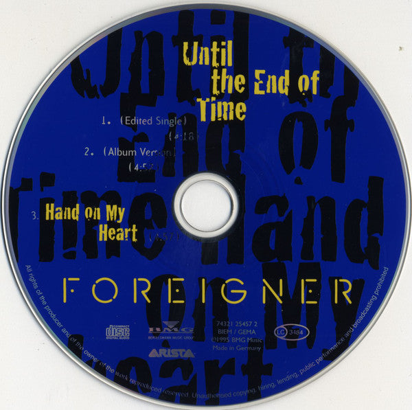 Foreigner : Until The End Of Time (CD, Single)