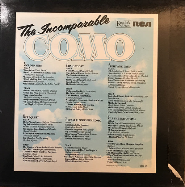 Perry Como : The Incomparable Como (6xLP, Comp + Box)