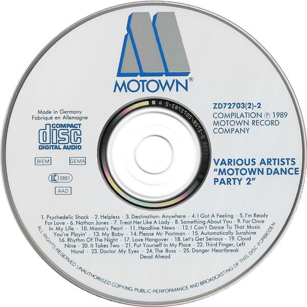 Various : Motown Dance Party 2 (2xCD, Comp)