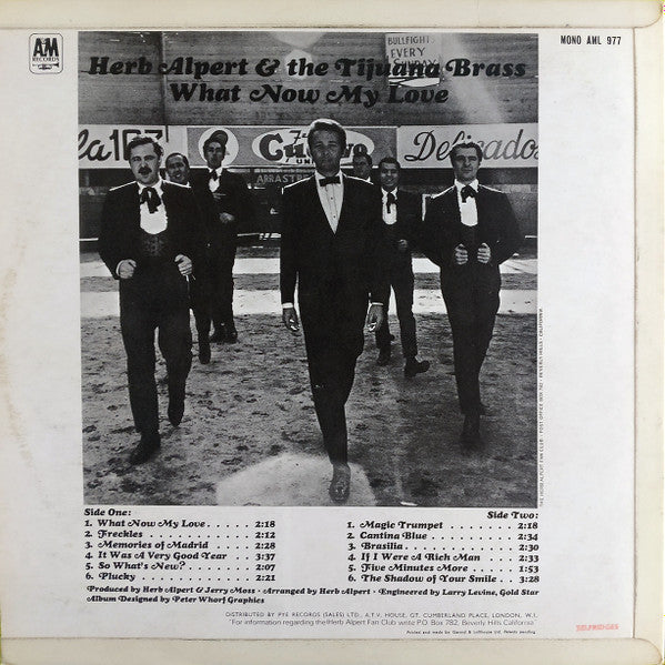 Herb Alpert & The Tijuana Brass : What Now My Love (LP, Album, Mono, RE)