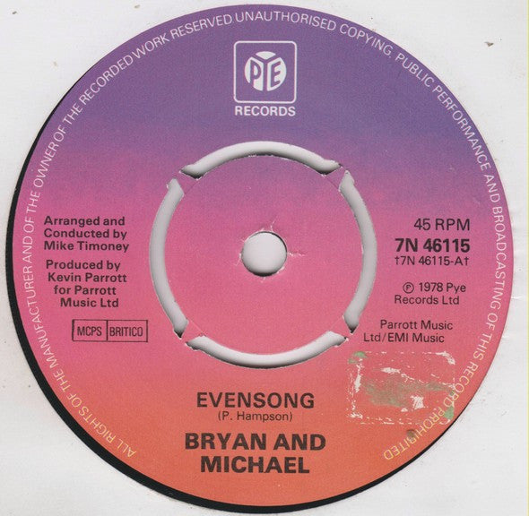 Brian & Michael : Evensong (7", Single)