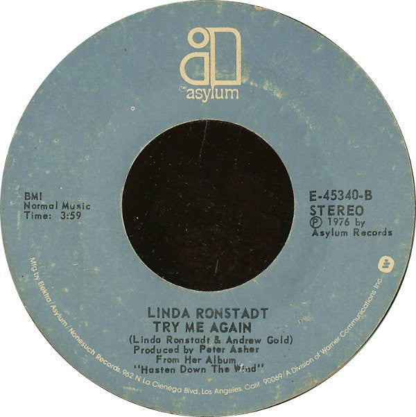Linda Ronstadt : That'll Be The Day (7", Styrene, PRC)