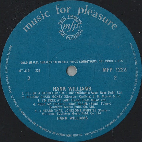 Hank Williams : Hank Williams (LP, Comp, Mono)