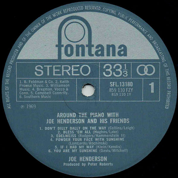 Joe "Mr Piano" Henderson : Around The Piano With Joe Henderson And His Friends (LP)