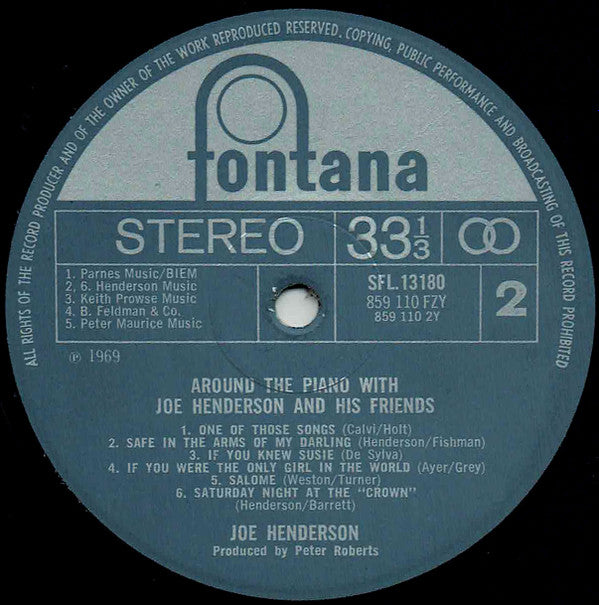 Joe "Mr Piano" Henderson : Around The Piano With Joe Henderson And His Friends (LP)