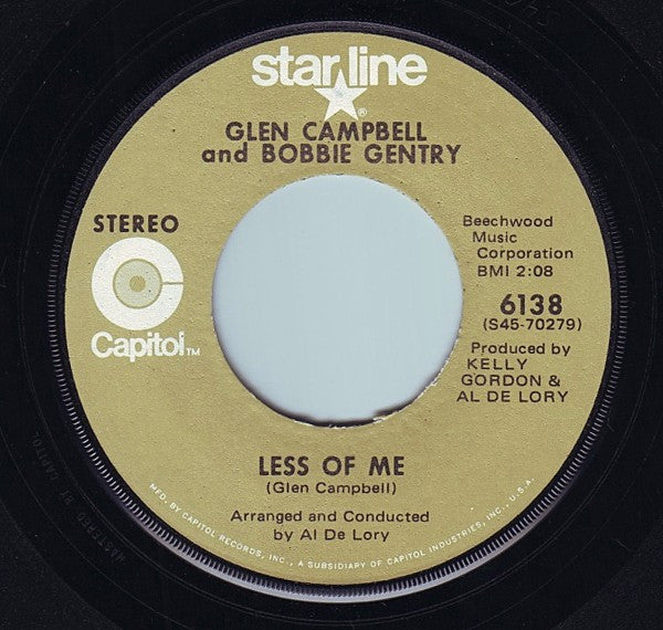 Glen Campbell And Bobbie Gentry : Let It Be Me / Less Of Me (7", Single, RE)