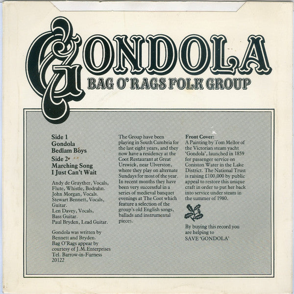 Bag O'Rags : Gondola (7", EP)