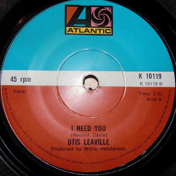 Otis Leavill : I Love You (7", Single, RE, Sol)