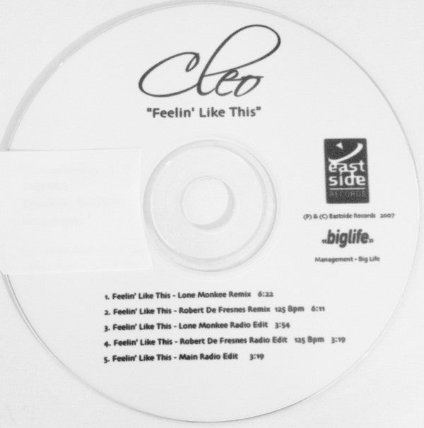 Cleo (14) : Feelin' Like This (CDr, Advance, Single)