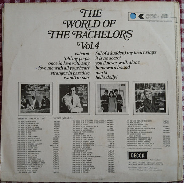 The Bachelors : The World Of The Bachelors Vol. 4 (LP, Comp)