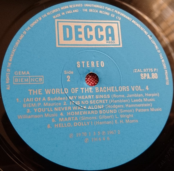 The Bachelors : The World Of The Bachelors Vol. 4 (LP, Comp)