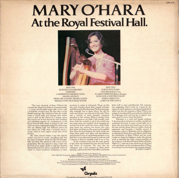 Mary O'Hara : Mary O'Hara At The Royal Festival Hall (LP)