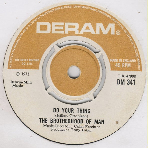 Brotherhood Of Man : California Sunday Morning (7", Single)