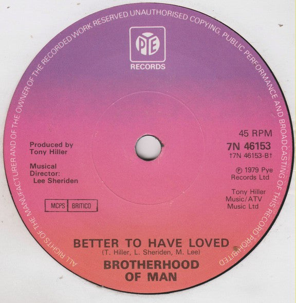 Brotherhood Of Man : Goodbye Goodbye (7", Single, Sol)