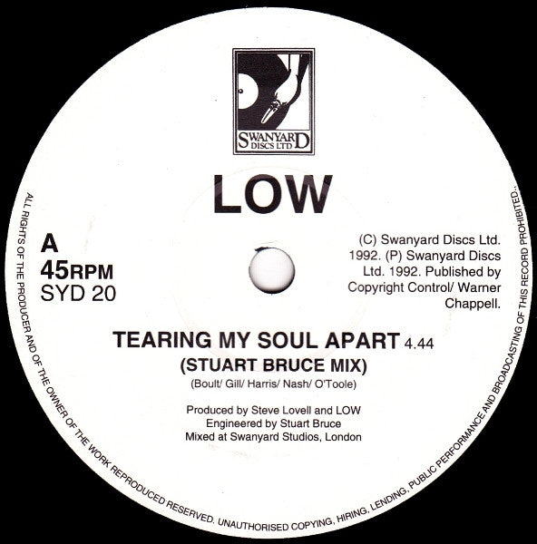 Low (12) : Tearing My Soul Apart (7", Single)