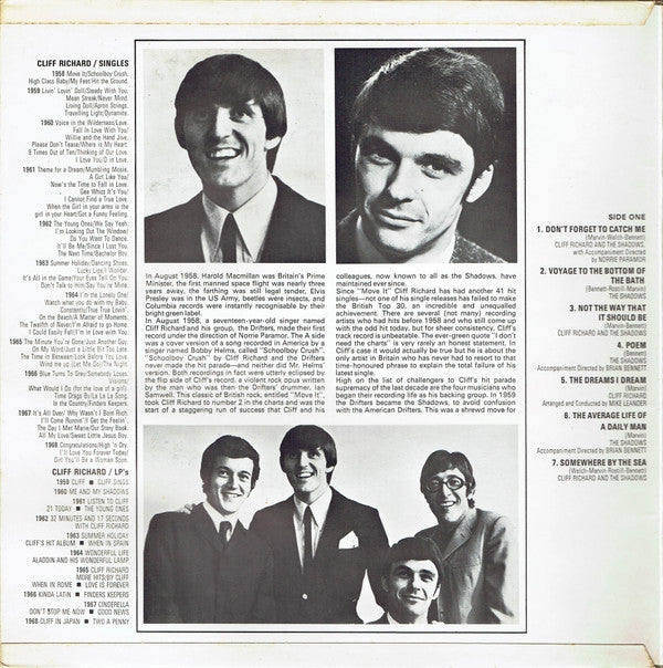 Cliff Richard & The Shadows : Established 1958 (LP, Album, Mono)