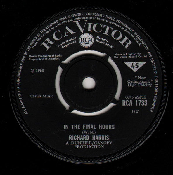 Richard Harris : Didn't We (7", Single)