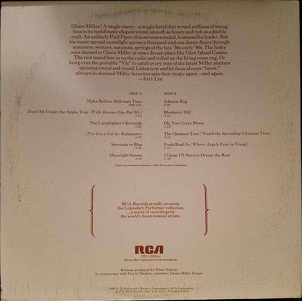 Glenn Miller : A Legendary Performer Volume 2 (LP, Comp)