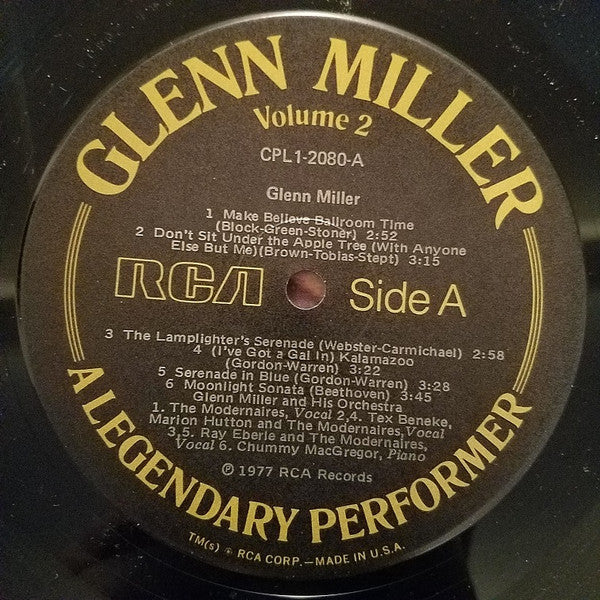 Glenn Miller : A Legendary Performer Volume 2 (LP, Comp)