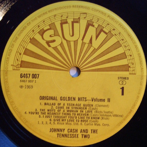 Johnny Cash & The Tennessee Two : Original Golden Hits Volume II (LP, Comp)