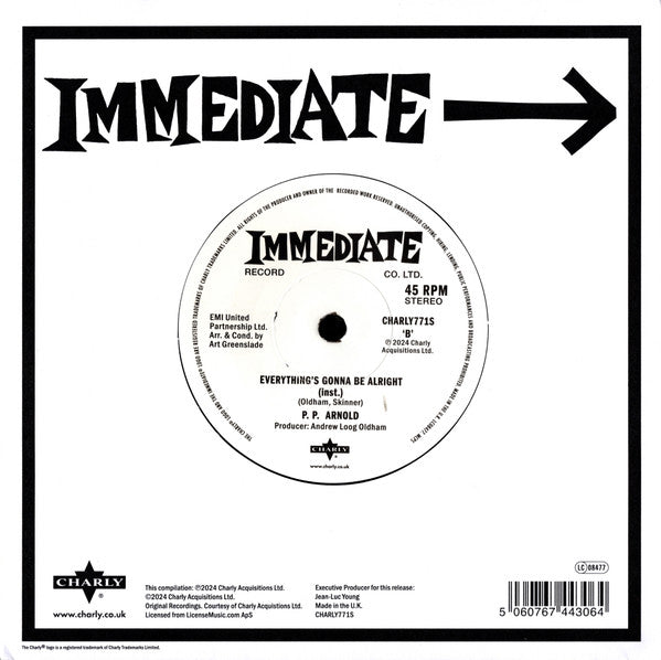 P.P. Arnold : Everything's Gonna Be Alright (Stereo Mix) / Everything's Gonna Be Alright (Instrumental) (7", Single)