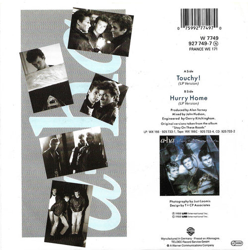 a-ha : Touchy! (7", Single, Sol)