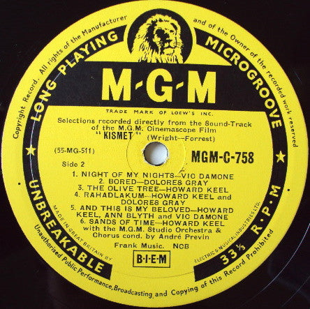 Various : Kismet (LP, Mono)