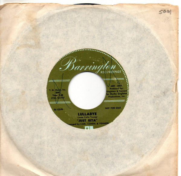 Just Rita : Lullabye / This Must Be Love (7", Single, Promo)