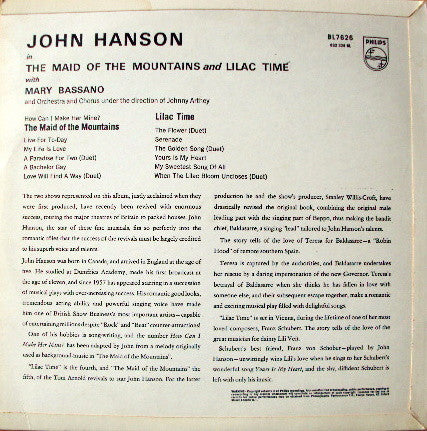 John Hanson (3) : John Hanson In "The Maid Of The Mountains" And "Lilac Time" (LP)